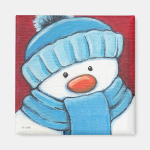 Festive Snowman Refrigerator Magnet