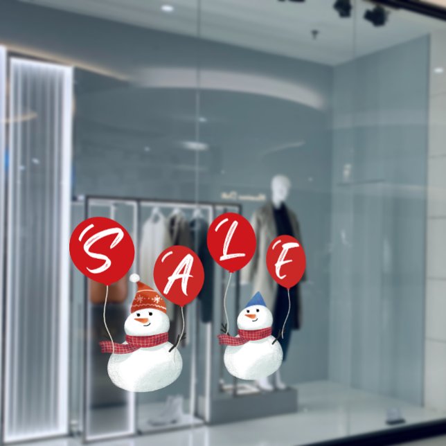 Festive Snowman SALE Holiday Vibes Store  (Festive Snowman SALE Holiday Vibes Store Window Cling)