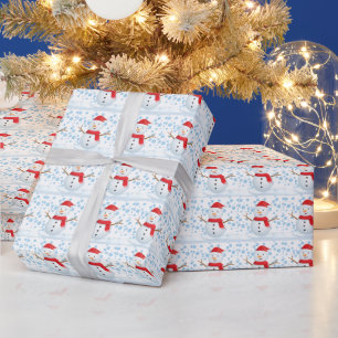 Festive Snowman Winter Wonderland Christmas Wrapping Paper