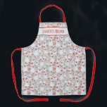 Festive Snowmen Candy Cane Santa Helper Pattern Apron<br><div class="desc">Add holiday cheer to your kitchen with this festive snowmen design. The multicolored snowmen pattern features Santa hats, candy canes, and colourful scarves, with red text on a banner reading "SANTA'S HELPER." Perfect for holiday baking or Christmas gatherings with a playful touch. Personalise this template and/or edit it with design...</div>
