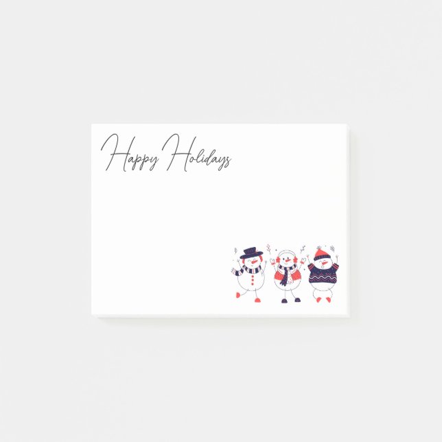 Festive Snowmen Post-it Notes (Front)
