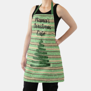 Festive Snowy Christmas Tree Pesonalized Apron