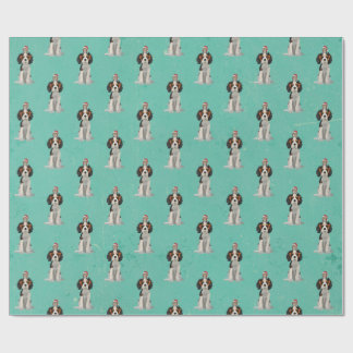 FESTIVE SPANIEL & OWL Wrapping Paper