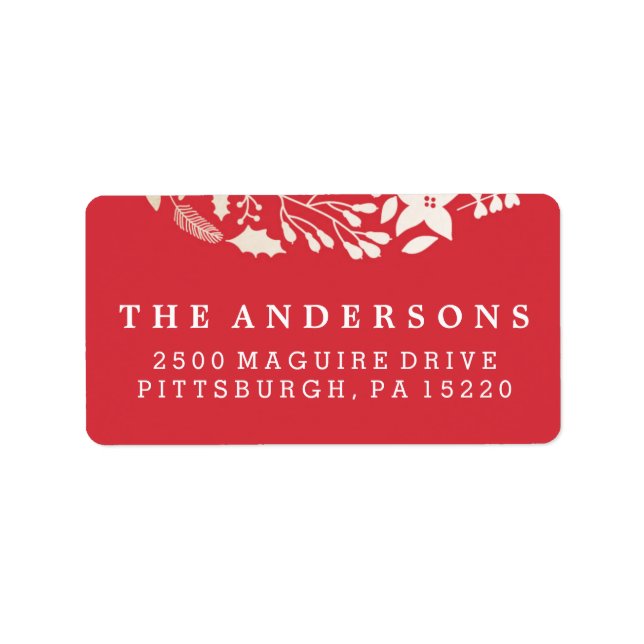 Festive Sparkling Florals | Holiday Address Labels (Front)
