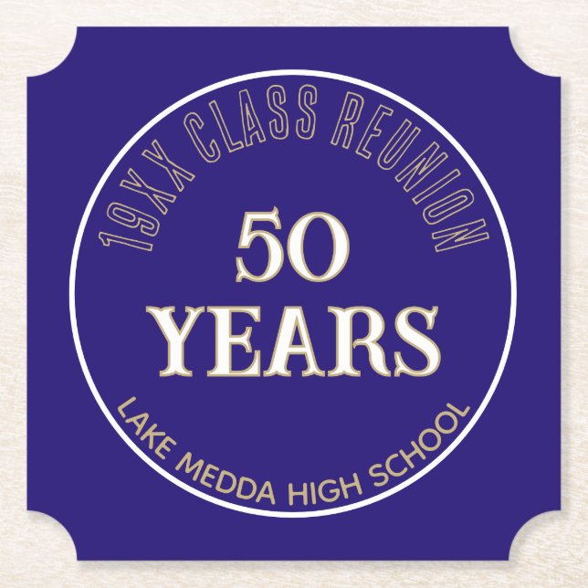 Festive, Special 50th class reunion coaster (Front)