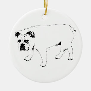 Festive Spirit, Bulldog Tree Charm Ceramic Tree Decoration