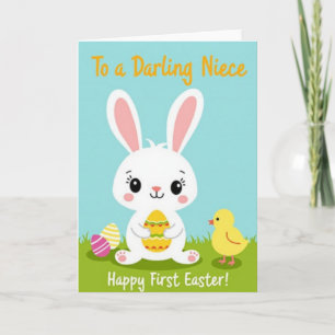 Festive Spring Rabbit Celebration Card