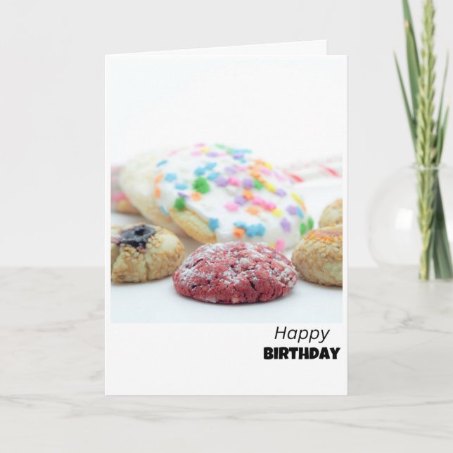 Festive Sprinkle Cookies Birthday Card (Front)