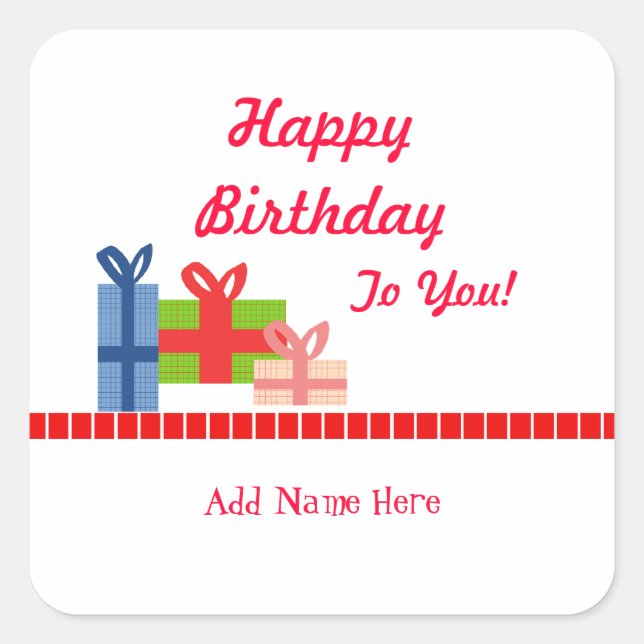 Festive Square Sticker (Front)