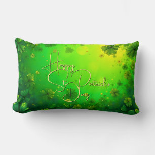 Festive St. Patrick’s Day Greetings Lumbar Cushion