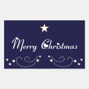 Festive star border rectangular sticker