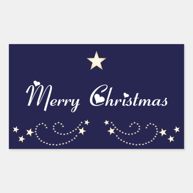 Festive star border rectangular sticker (Front)