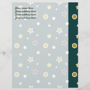 Festive Star Pattern on Dark Teal Letterhead