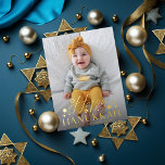Festive Starry Happy Hanukkah Photo Gold Foil Holiday Postcard<br><div class="desc">Happy Hanukkah with jewish stars in real foil; choose from gold,  rose gold or silver. Dark photo overlay optional. Customise the backside colour,  text or add more photos if desired.</div>