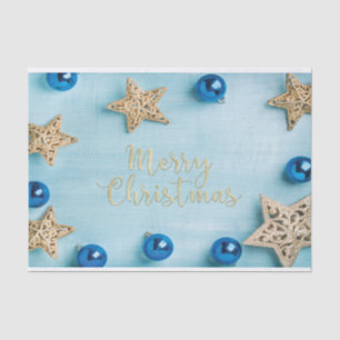 Festive Stars Baubles Merry Christmas Glitter Tissue Paper