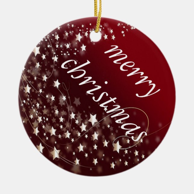 Festive Stars Ceramic Tree Decoration (Front)