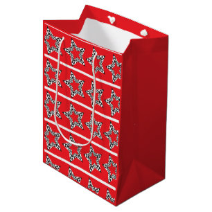Festive stars red gift bag