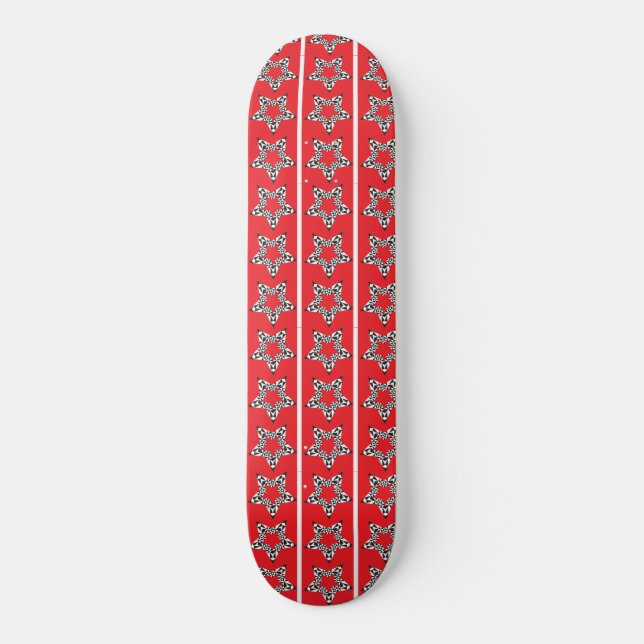 festive stars red Skateboard (Front)