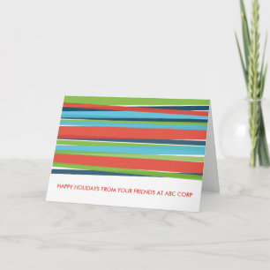 Festive Stripes Folded Holiday Card