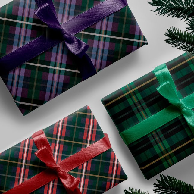 Festive Stylish Multi-Coloured Plaid Patterns Wrapping Paper Sheet (Festive Stylish Multi-Colored Plaid Patterns Wrapping Paper Sheets)
