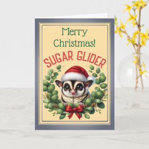 Festive Sugar Glider Christmas Card
