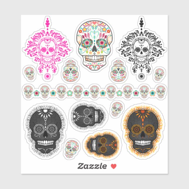 Festive Sugar Skulls Day of the Dead Collection (Sheet)
