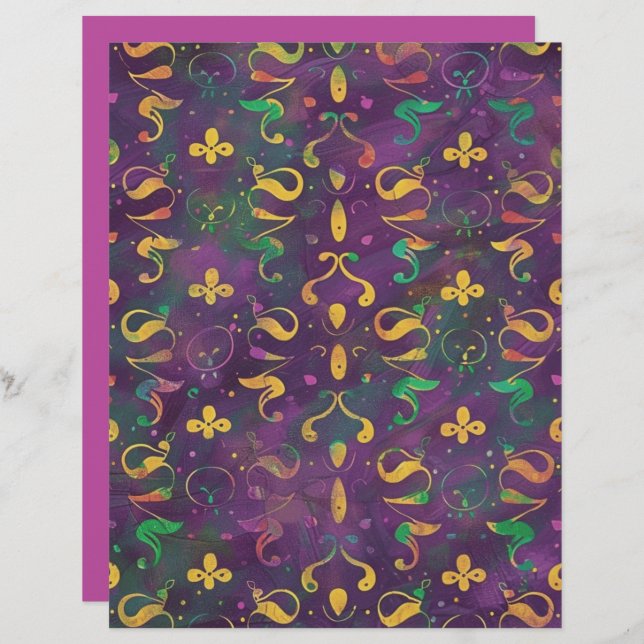 Festive Swirls Scrapbook Paper (Front/Back)
