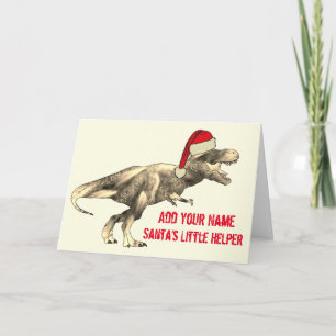 Festive T Rex Funny Christmas Dinosaur Irony Quote Card