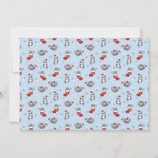 Festive Tabby Cat Christmas Pattern Holiday Card