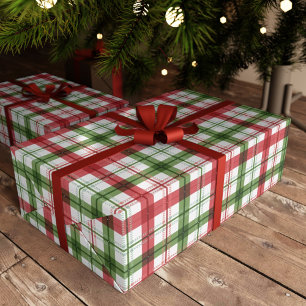 Festive Tartan Plaid Chequered Christmas  Wrapping Paper