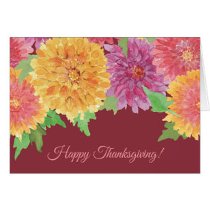 Festive Thanksgiving Chrysanthemum Greeting Card