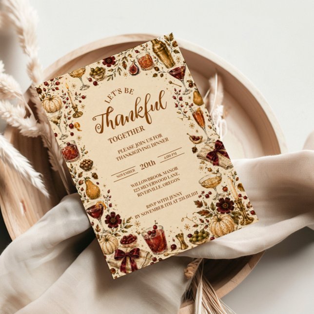 Festive Thanksgiving Cocktail Party Invitation (Creator Uploaded)