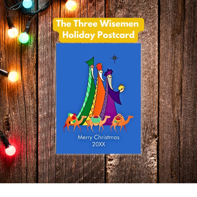 Festive Three Wisemen Star Merry Christmas Card (Creator Uploaded)
