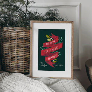 Festive Tidings Personalised Christmas Holiday Poster