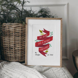 Festive Tidings Personalised Christmas Holiday Poster