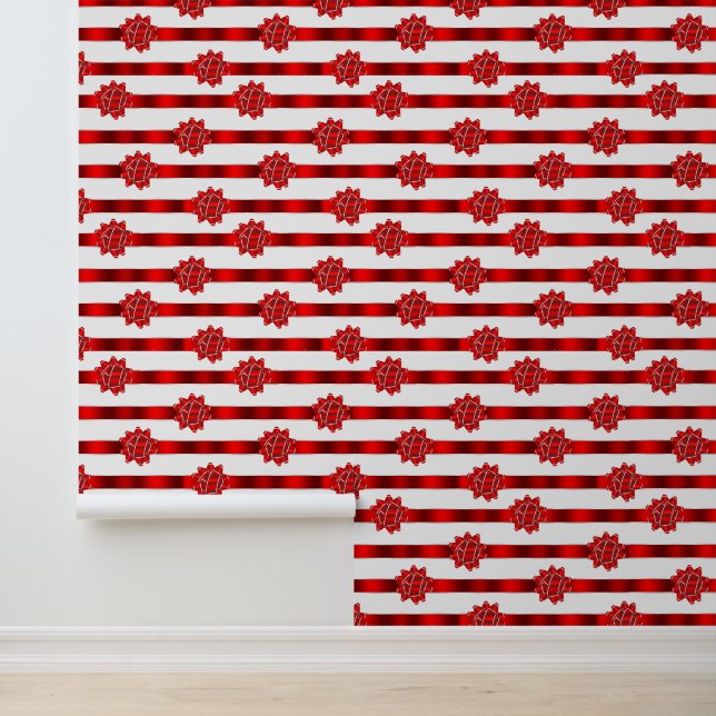 Festive tiled Christmas bows tiled Wallpaper (Application)