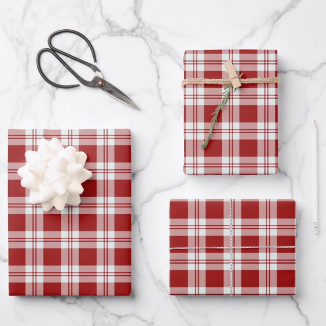 festive tiled Christmas burlap plaid party  Wrapping Paper Sheet (Front)