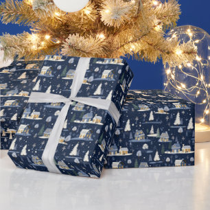 Festive tiled Christmas cottage core Wrapping Paper