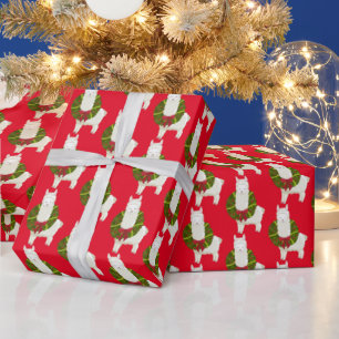 Festive tiled Christmas llama Wrapping Paper