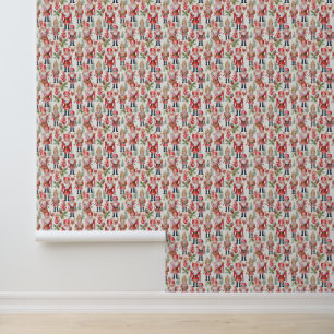 Festive tiled Christmas nutcracker pattern  Wallpaper