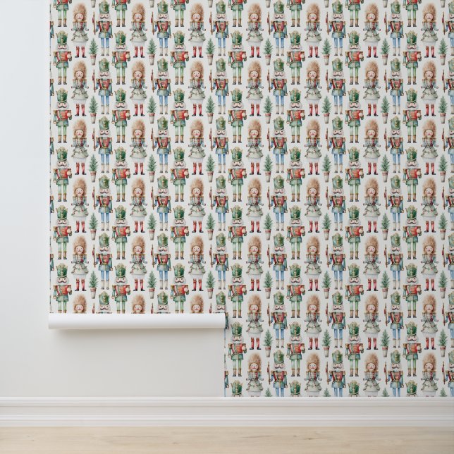 Festive tiled Christmas nutcracker pattern  Wallpaper (Application)