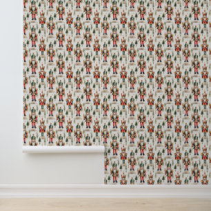 Festive tiled Christmas nutcracker pattern Wallpaper