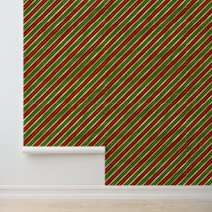 Festive tiled Christmas stripes pattern Wallpaper