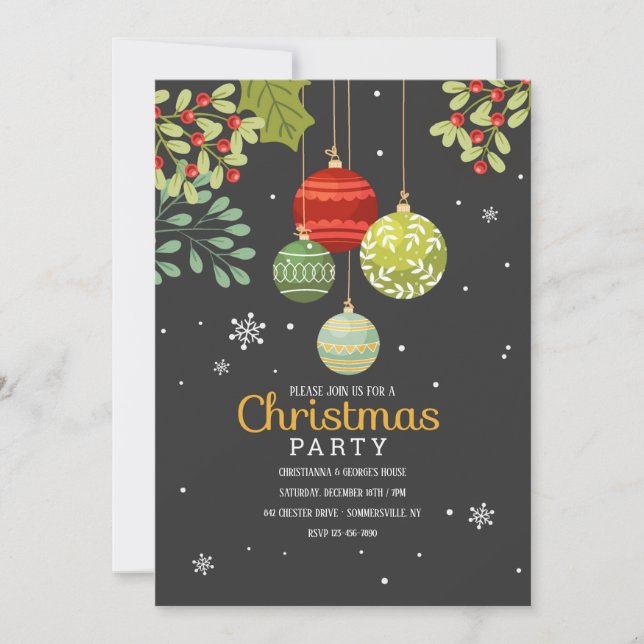 Festive Times Christmas Party Invitations (Front)