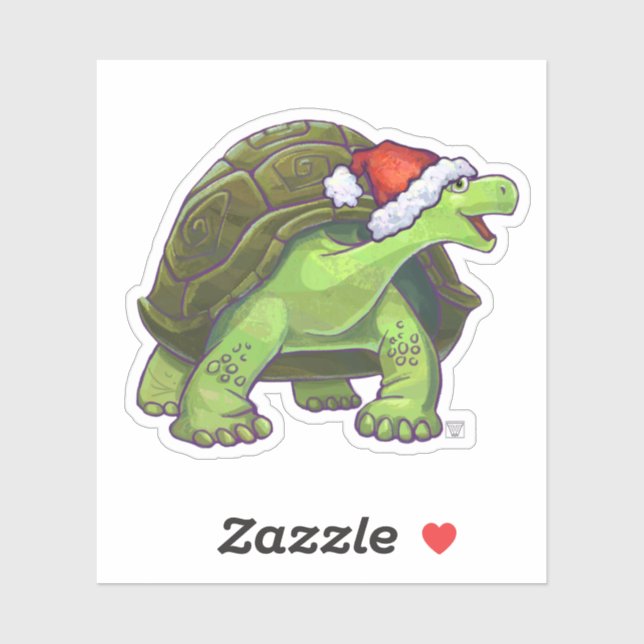 Festive Tortoise in a Santa Hat (Sheet)