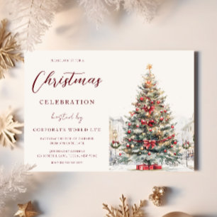 Festive Tree Office Corporate Christmas Party Invitation