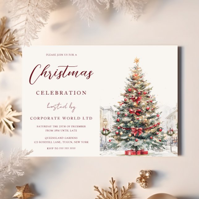 Festive Tree Office Corporate Christmas Party Invitation (Creator Uploaded)