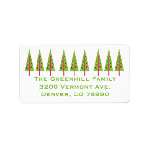 Festive Trees Christmas Address Label