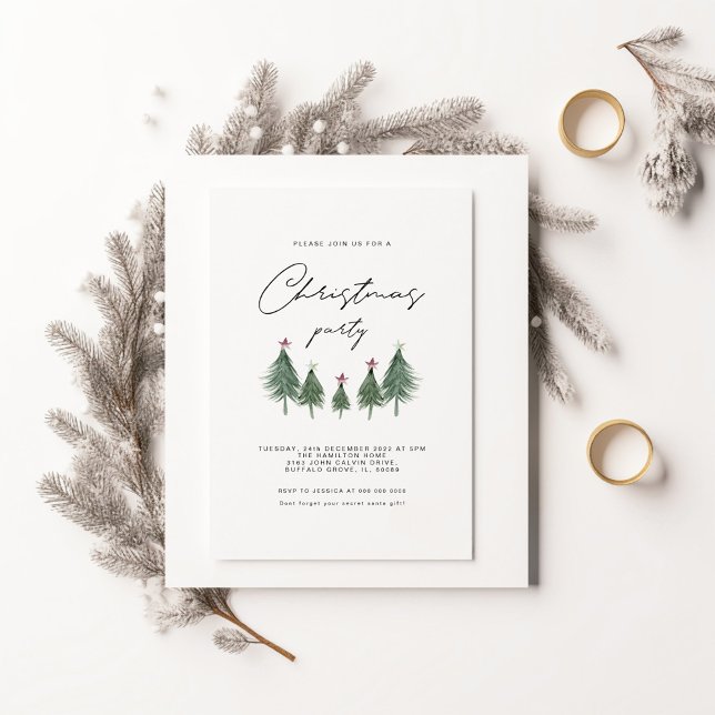 Festive Trees Christmas Party invitation (Creator Uploaded)