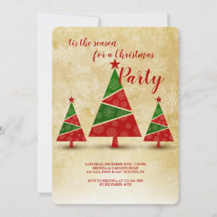 Festive Trees Christmas Party Invitations